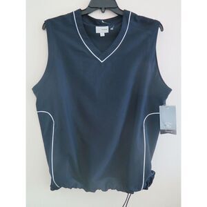 Cutter & Buck Mens Sz S Navy Windtec Pull-Over Zippered Pocket Vest
